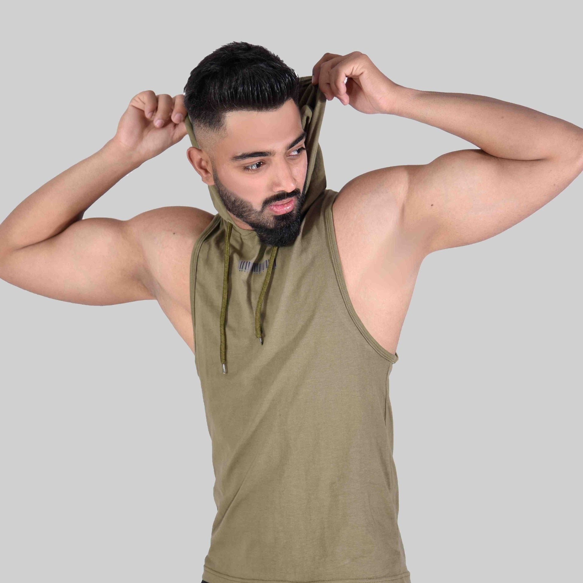 Bold Hooded Tank Top 3.0 (Olive) - Stag Clothing