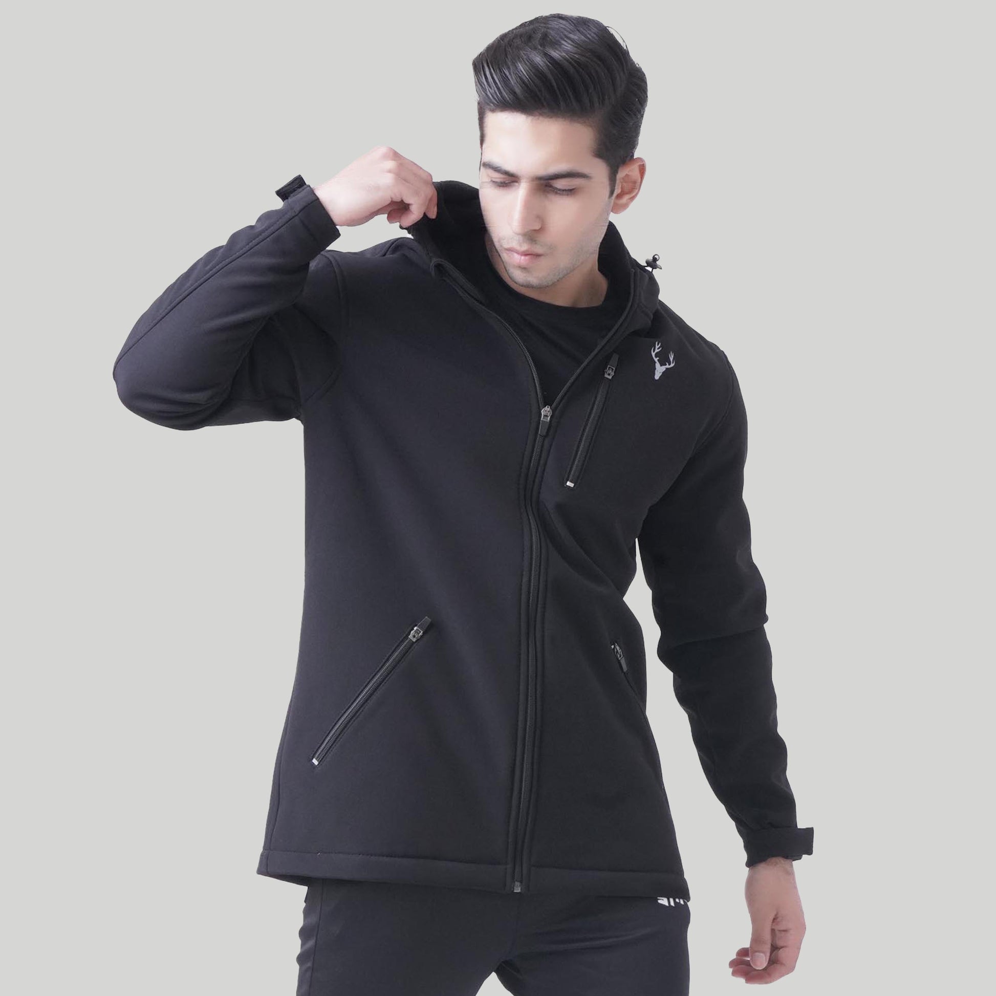 Unisex SoftTech Jacket (Black) - Stag Clothing