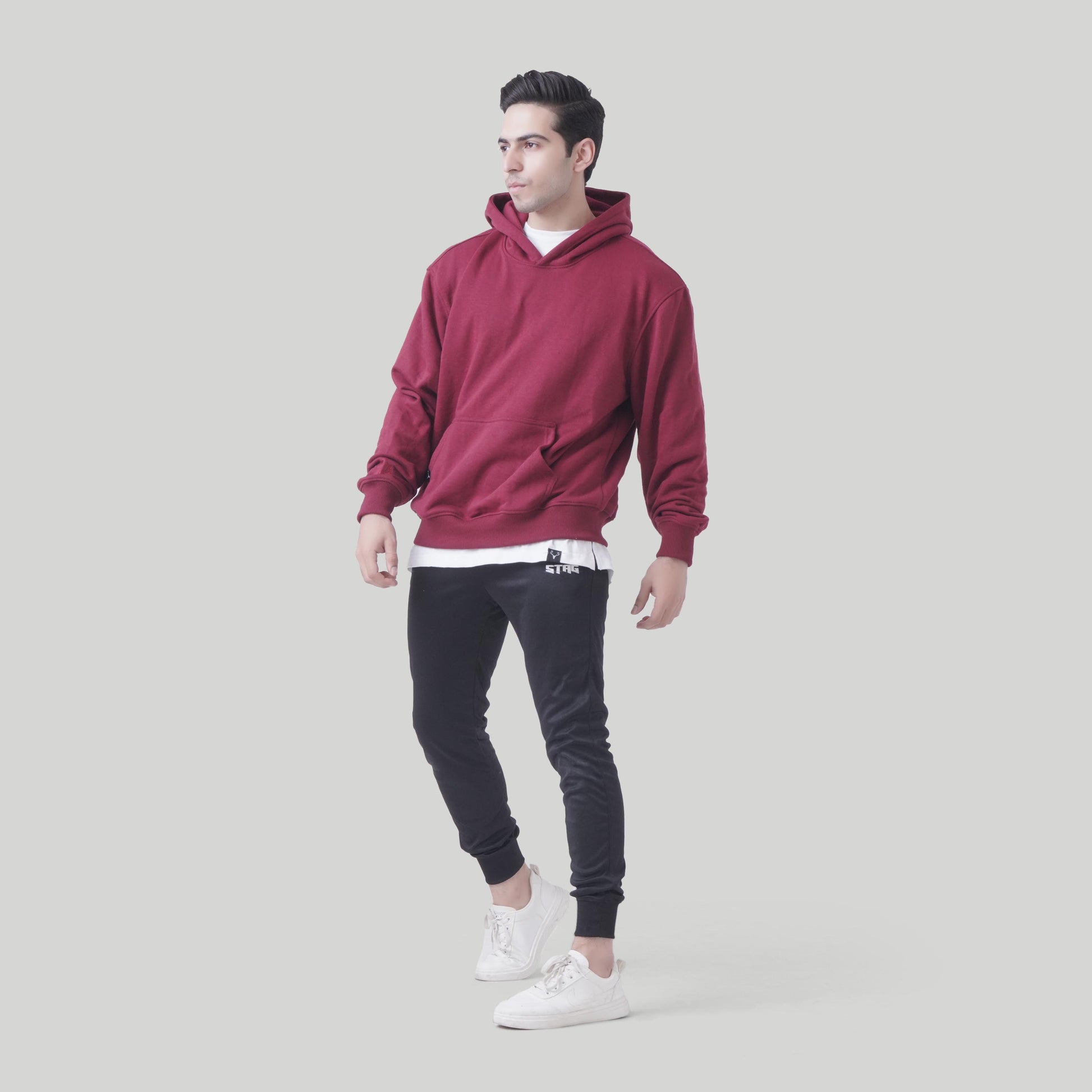 Oversized Rest Day Unisex Hoodie (Maroon) - Stag Clothing