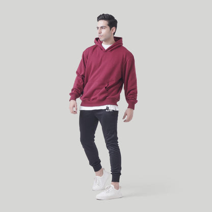 Stag Oversized Rest Day Unisex Hoodie (Maroon) - Stag Clothing