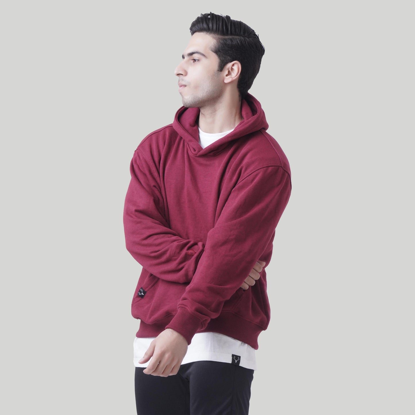 Oversized Rest Day Unisex Hoodie (Maroon) - Stag Clothing