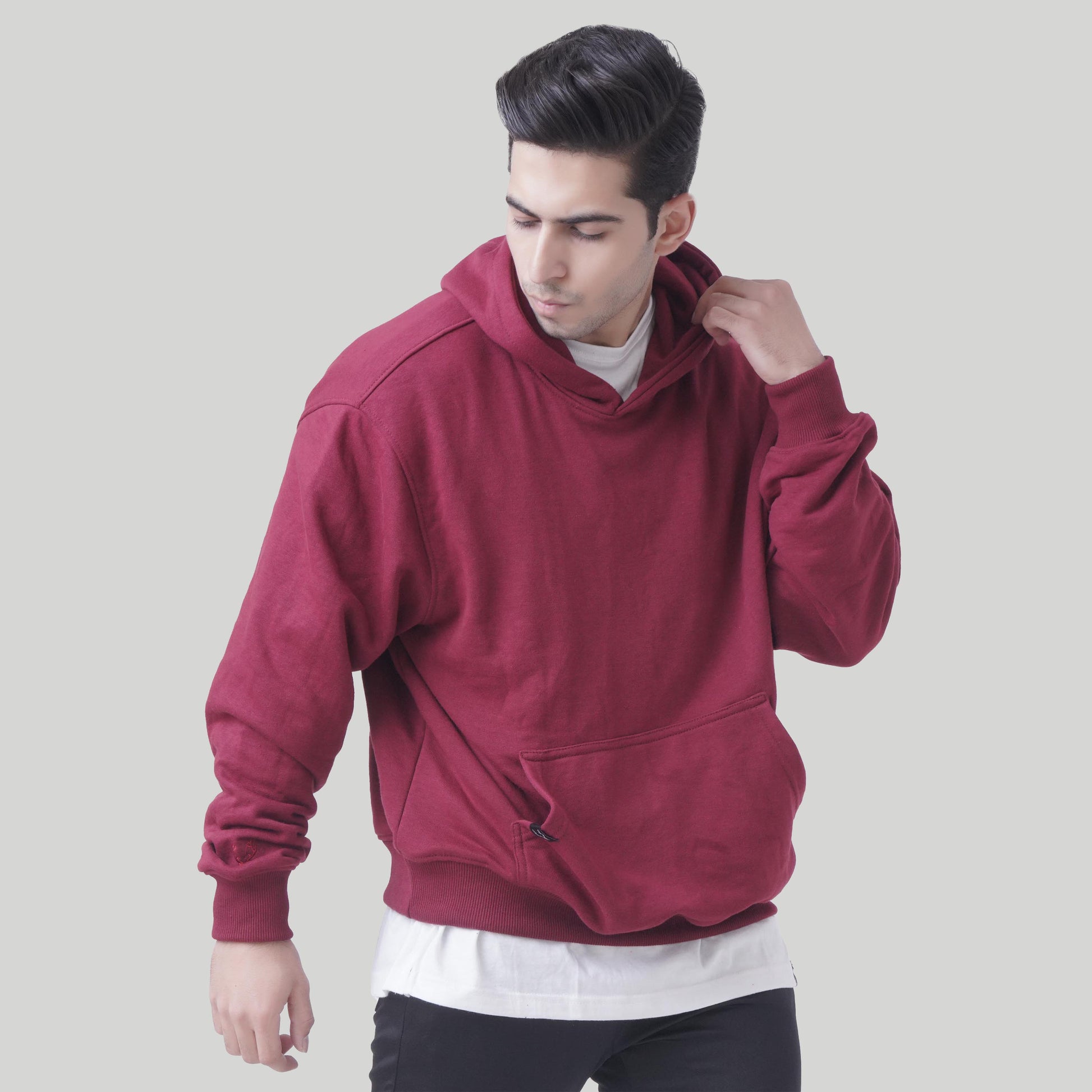 Oversized Rest Day Unisex Hoodie (Maroon) - Stag Clothing