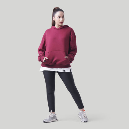 Oversized Rest Day Unisex Hoodie (Maroon) - Stag Clothing