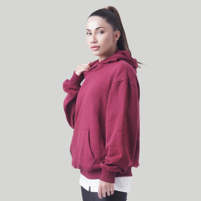 Oversized Rest Day Unisex Hoodie (Maroon) - Stag Clothing