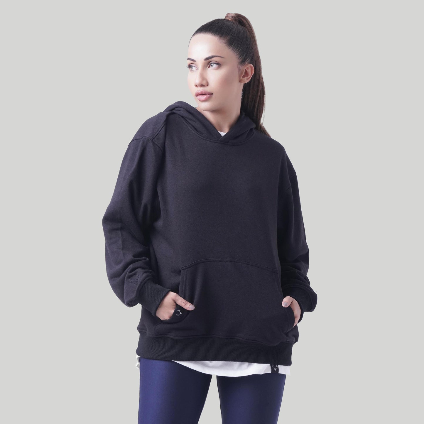 Stag Boxy Fit Rest Day Unisex Hoodie (Black)