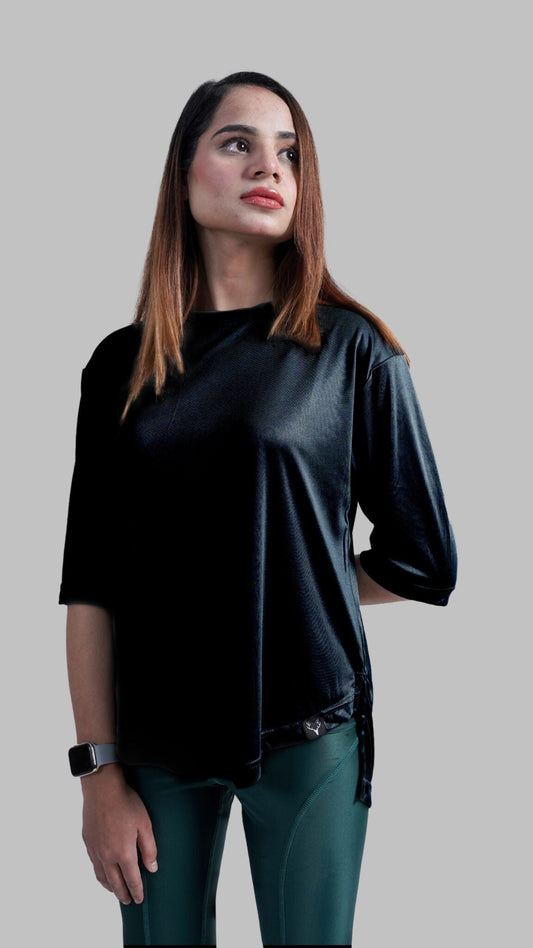 Women Fraction Tee 3.0 (BLACK) - Stag Clothing