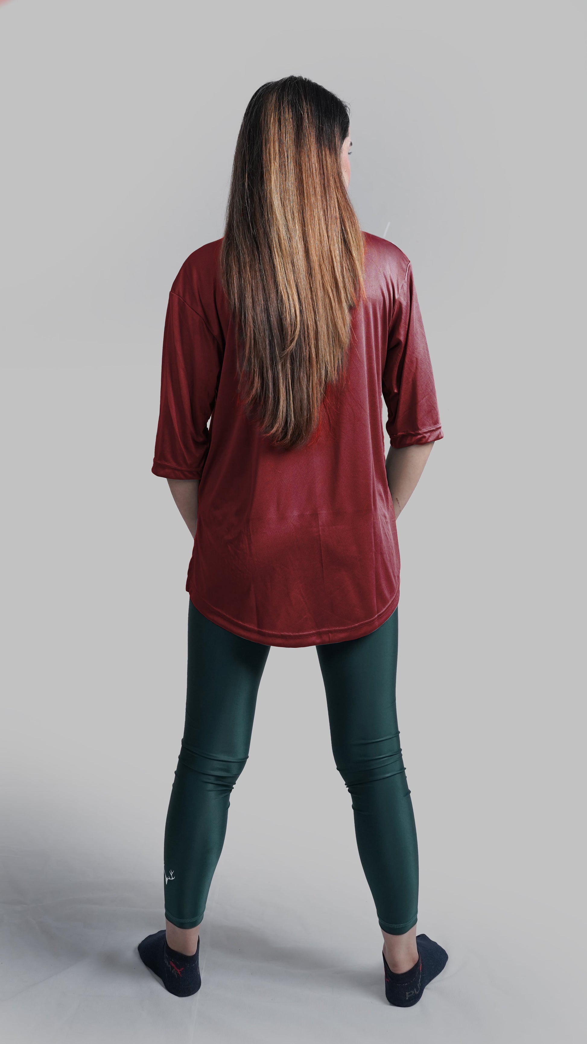 Women Fraction Tee 4.0 (MAROON) - Stag Clothing