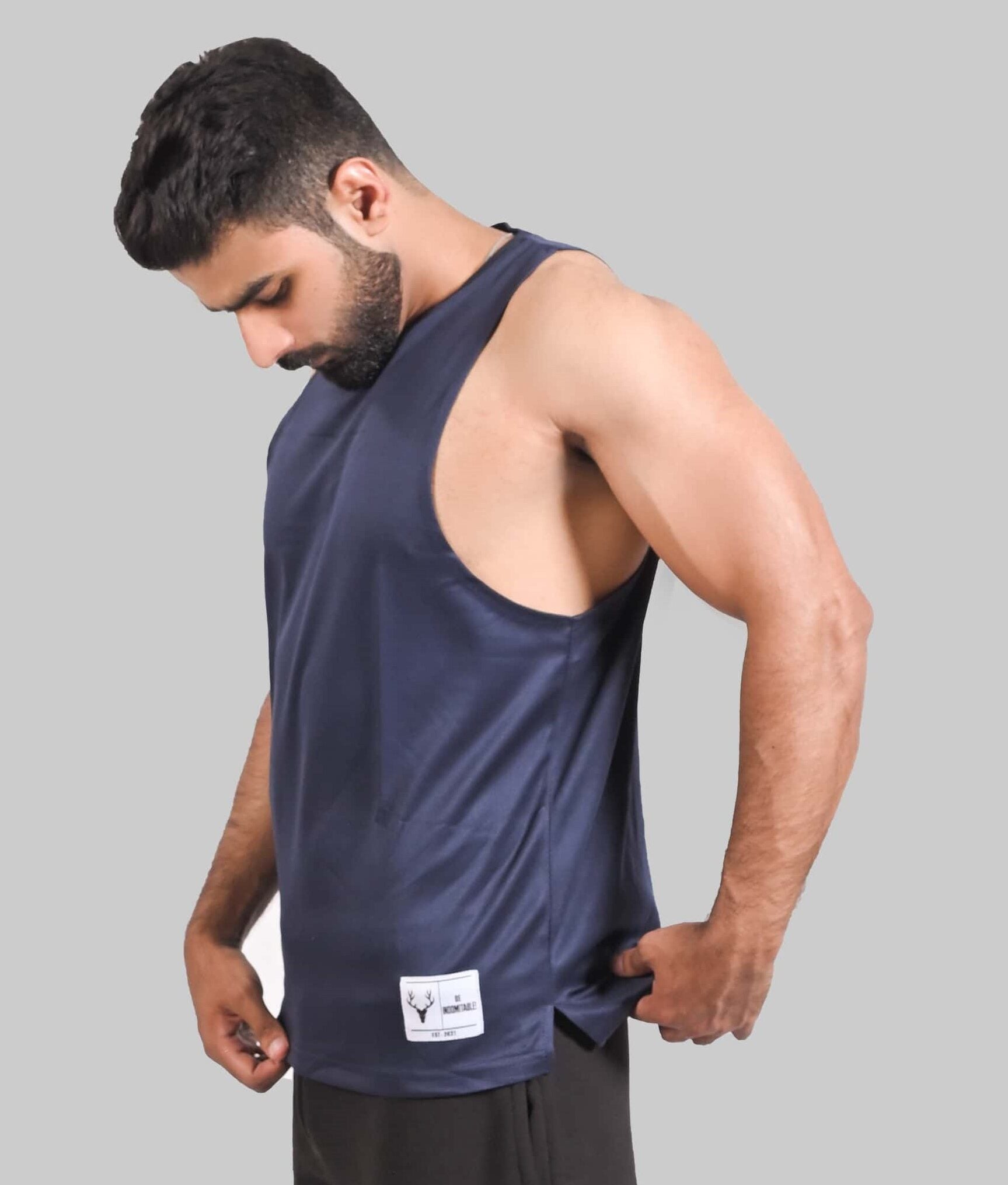 SLC Drop Arm Tanktop (NAVY BLUE) - Stag Clothing