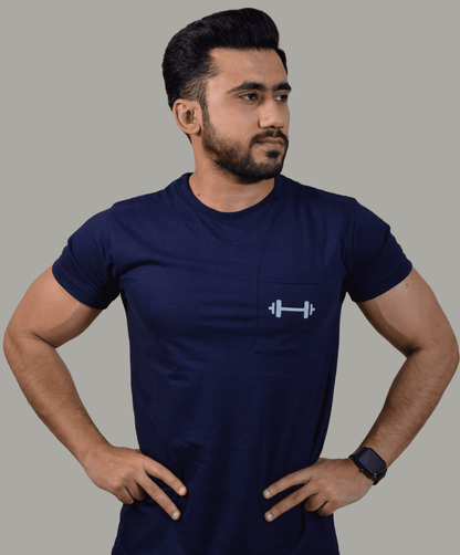 STGCL Dumbbell Pocket Tee 1.0 (Navy Blue) - Stag Clothing