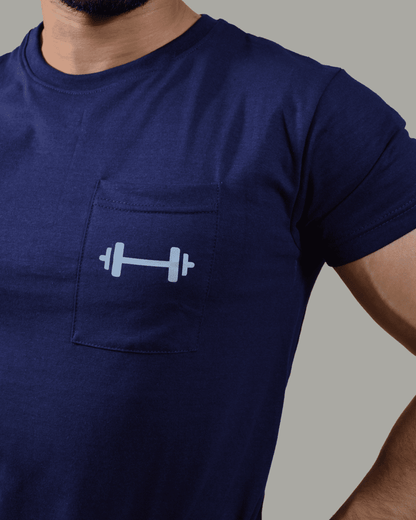 STGCL Dumbbell Pocket Tee 1.0 (Navy Blue) - Stag Clothing