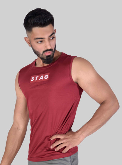 4.0 Thunder Tank Top (Maroon) - Stag Clothing