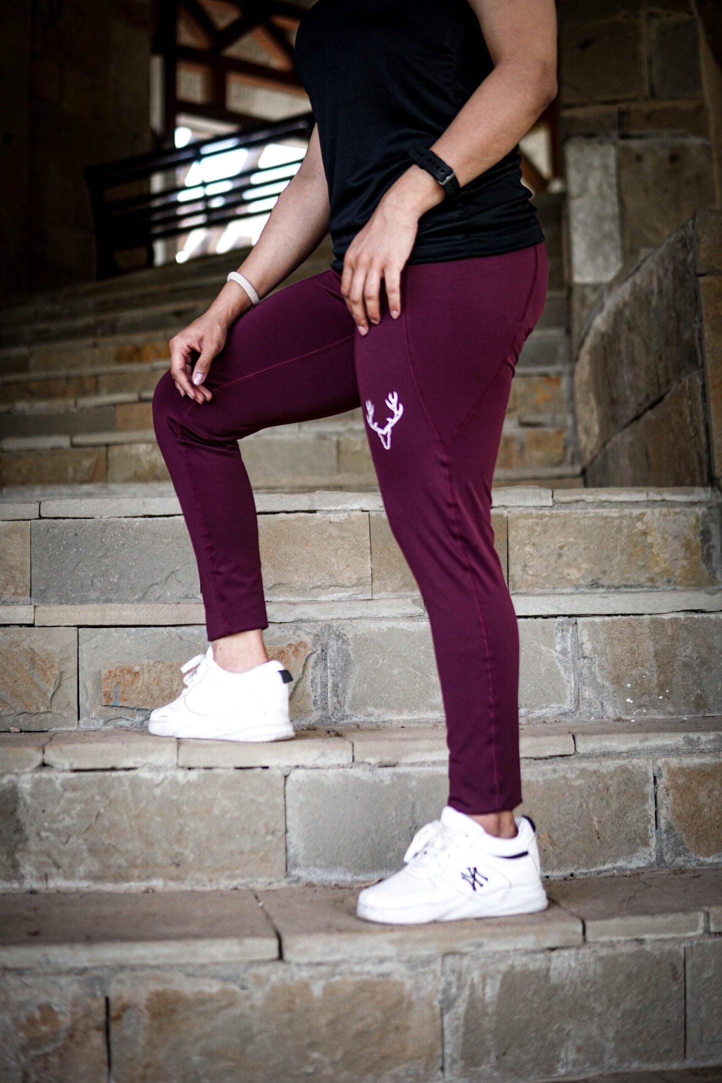 Stag Women Maroon Leggings - Stag Clothing